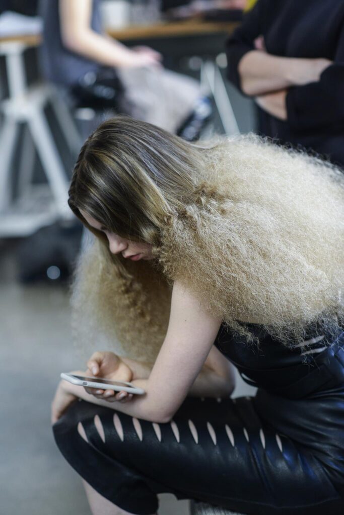 Relaxing between shots at the Ben Forrest Your Hairdresser Salon